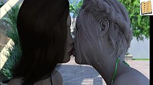 wife and stepmother play a steamy erotic game together.