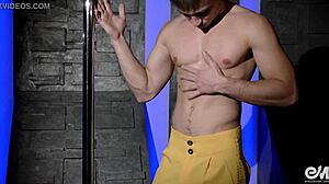 they watched a sexy gay striptease with pole dancing