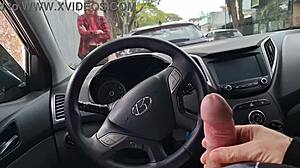 Risky public street handjob for student in broad daylight