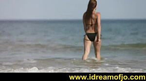 just another day, this brunette guy fingers himself on the beach