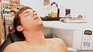 Kelan Carr sucks Preston's cock in office