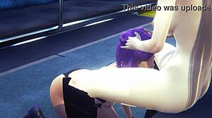 LOL KDA Hentai - Evelynn Futa Fucks Kaisa’s Ass with Blowjob in Japanese Anime Game Porn
