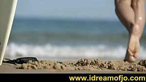 just another day, this brunette guy fingers himself on the beach