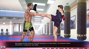 Teen slut dominates in red string gameplay part