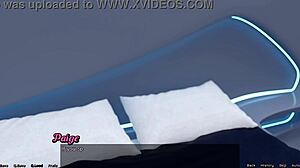 Stranded in space, meeting robot paige in anime game.