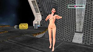 Animated 3D solo girl cartoon video of cute Indian bhabhi giving sexy poses and masturbating with banana