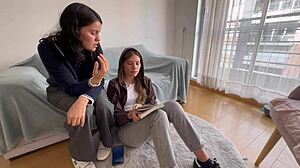 Craving My Stepdad's Partner, I Call Her Over to Family House for Lesbian Fun Compilation