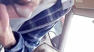 Dialogic Morning blowjob for my buddy in the car, sloppy cum in mouth!