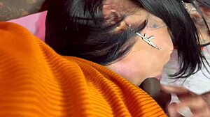 damn, look at this tattooed sexy teen taking it raw with a young stud!