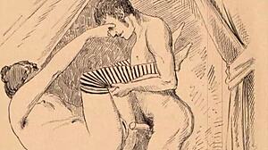 Check out these vintage erotic drawings from classic hentai.