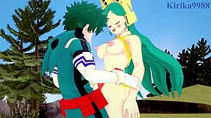 Oh No! Shino, Mandalay, And Tomoko Get Intense With Izuku In Hentai!