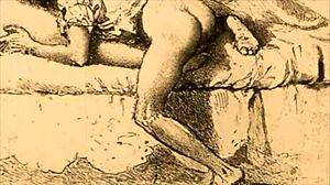 Vintage erotic art sparks intriguing retro cartoon vibes