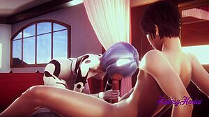 Rei Ayanami and Shinji Ikari in Hard Evangelion Hentai 3D