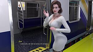 Insanely Horny Train Ride with Shaved Pussy!