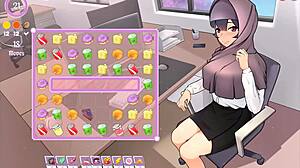 My boss teases me with her massive tits in this tsundere milf hentai game?
