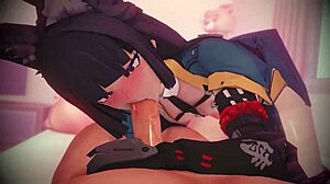 hoshimi miyabi gives service with monster cock blowjob and pussy in sugardust