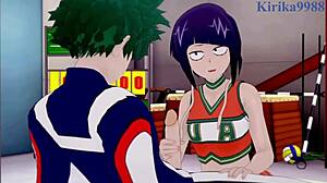 tsuyu asui and kyoka jiro and izuku midoriya intense sex - my hero academia hentai