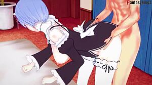 Rem's Intense Fucking with Big Boobs Maid in Re Zero POV