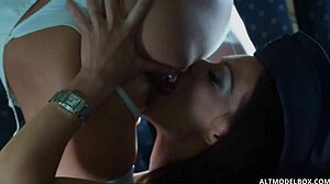 stunning hostesses explore toys and squirting together in boing 777 cabin.