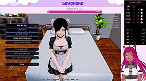 Hey, join Vtuber LewdNeko for steamy maid action in Harem Hotel!