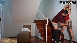 hot milf amelia red pays mechanic with tight latina pussy.