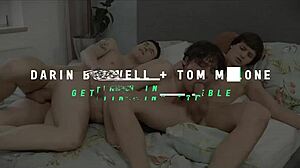 Twink Darin Boswell barebacks ginger Tom Malone in hot Boyfun rimjob session.