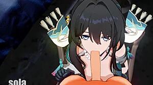 Ruan Mei in Detailed Hentai Anime Scene