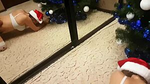 This babe's getting her ass fucked and cumming for new year.