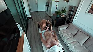 massage session turned into wild fuck with huge cumshot