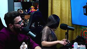 Ela sucked husband’s cock on podcast, shocking the host speechless.