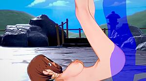 My Hero Academia hentai with Uraraka's footjob and creampie action