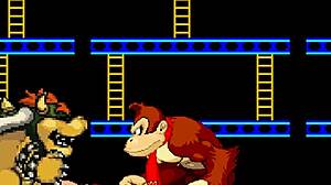 Bowser Koopa and Donkey Kong bang Mario hard! 😜