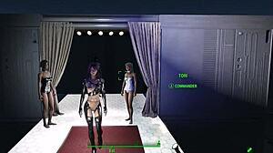 exploring fallout 4 fashion with cyberpunk 2077 vibes in anime hentai style