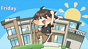 Summer Clover Hentai Game Ep 10 - Cute Brunette Teen Gets Double Cumshot Face