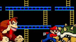 Bowser Koopa and Donkey Kong bang Mario hard! 😜