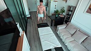 massage session turned into wild fuck with huge cumshot