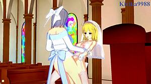 ryona and yumi in wild futanari hentai action