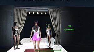 exploring fallout 4 fashion with cyberpunk 2077 vibes in anime hentai style