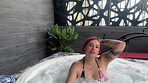 andrea pardo plays with big tits and masturbates to pass math, oof!