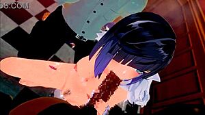 yelan from genshin impact bent over in doggystyle hentai