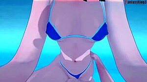 roxy begs eris to fuck her by the pool in mushoku tensei hentai