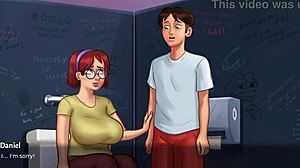 समरटाइम सागा बस्टी रेडहेड जुडिथ के साथ अनफोल्ड होती है जो बाथरूम हेंटाई सीन में अपनी बड़ी टिट्स फ्लैश करती है। ये इनोसेंट कॉलेज स्टूडेंट टीज करती है।