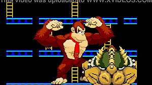 Bowser Koopa and Donkey Kong bang Mario hard! 😜