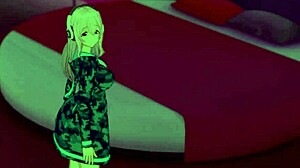 Super Sonico, the anime model, grows increasingly aroused during her photoshoot, her desires building as she poses seductively.