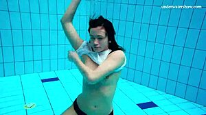 Horny Teen Strips Quick to Reveal Sexy Body Underwater