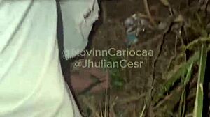 Wild Orgy with Four Hung Guys in Brazilian Woods