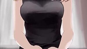 Anime Girl Riding In Black Dress