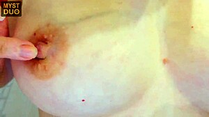 Licking delicious natural nipples up close with myst duo 😋 babe