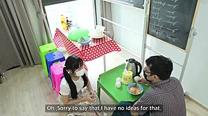 Yo, this Asian girl gets slammed hardcore in her shop!