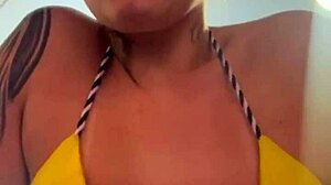 African amateur wet pussy in gym bikini thong public